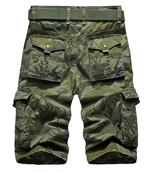 【SATIIIZ】Lucien Camo Cargo Bermuda Pants WSLCN Mens Camo Cargo Shorts Relaxed Casual 100% Cotton